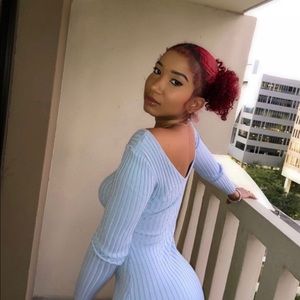 Sweater knit body con medí dress